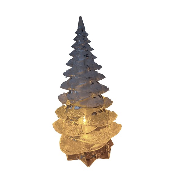 NWOT Darice Frosted Glass Snowman with Scarf and Hat with Christmas Tree Set - Picture 14 of 14